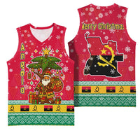 Angola Christmas Basketball Jersey with Santa, Gifts, and National Flag Map Motif - Wonder Print Shop