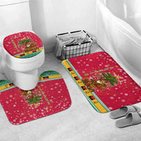 Angola Christmas Bathroom Set with Santa, Gifts, and National Flag Map Motif - Wonder Print Shop