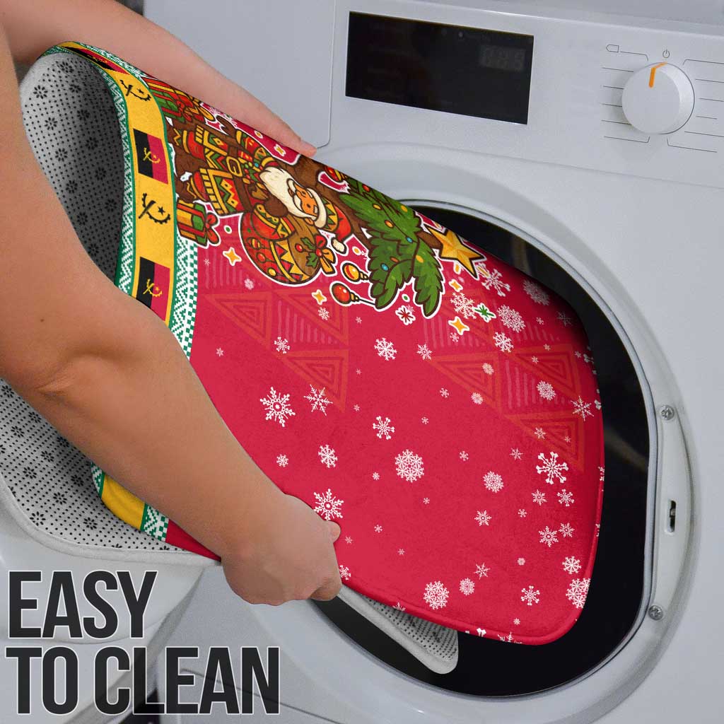 Angola Christmas Bathroom Set with Santa, Gifts, and National Flag Map Motif - Wonder Print Shop