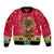 Angola Christmas Bomber Jacket with Santa, Gifts, and National Flag Map Motif - Wonder Print Shop