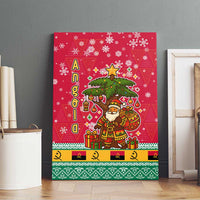 Angola Christmas Canvas Wall Art with Santa, Gifts, and National Flag Map Motif - Wonder Print Shop
