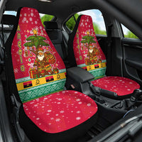 Angola Christmas Car Seat Cover with Santa, Gifts, and National Flag Map Motif - Wonder Print Shop