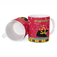Angola Christmas Ceramic Mug with Santa, Gifts, and National Flag Map Motif - Wonder Print Shop