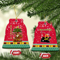 Angola Christmas Ceramic Ornament with Santa, Gifts, and National Flag Map Motif - Wonder Print Shop