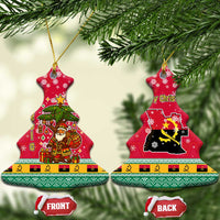 Angola Christmas Ceramic Ornament with Santa, Gifts, and National Flag Map Motif - Wonder Print Shop