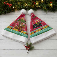 Angola Christmas Santa Hat with Santa, Gifts, and National Flag Map Motif - Wonder Print Shop
