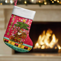 Angola Christmas Stocking with Santa, Gifts, and National Flag Map Motif - Wonder Print Shop