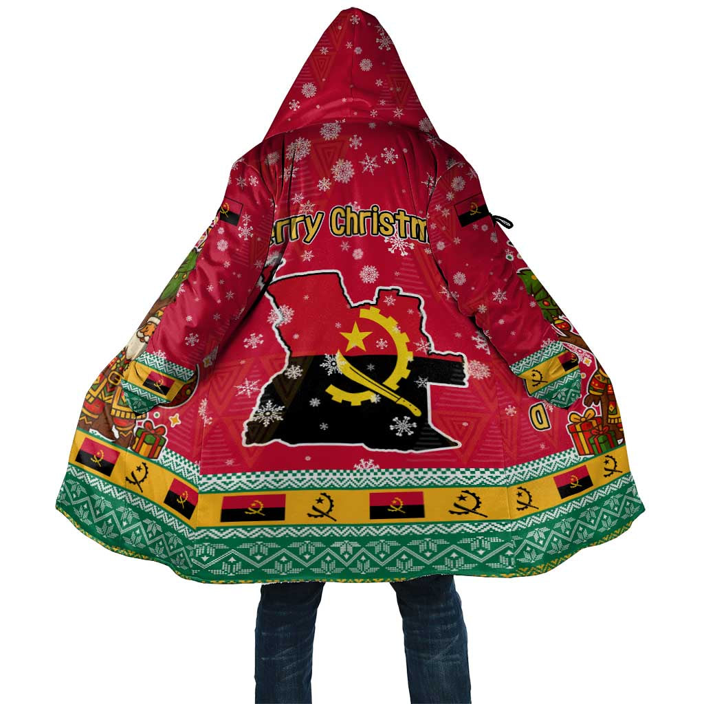 Angola Christmas Cloak with Santa, Gifts, and National Flag Map Motif - Wonder Print Shop