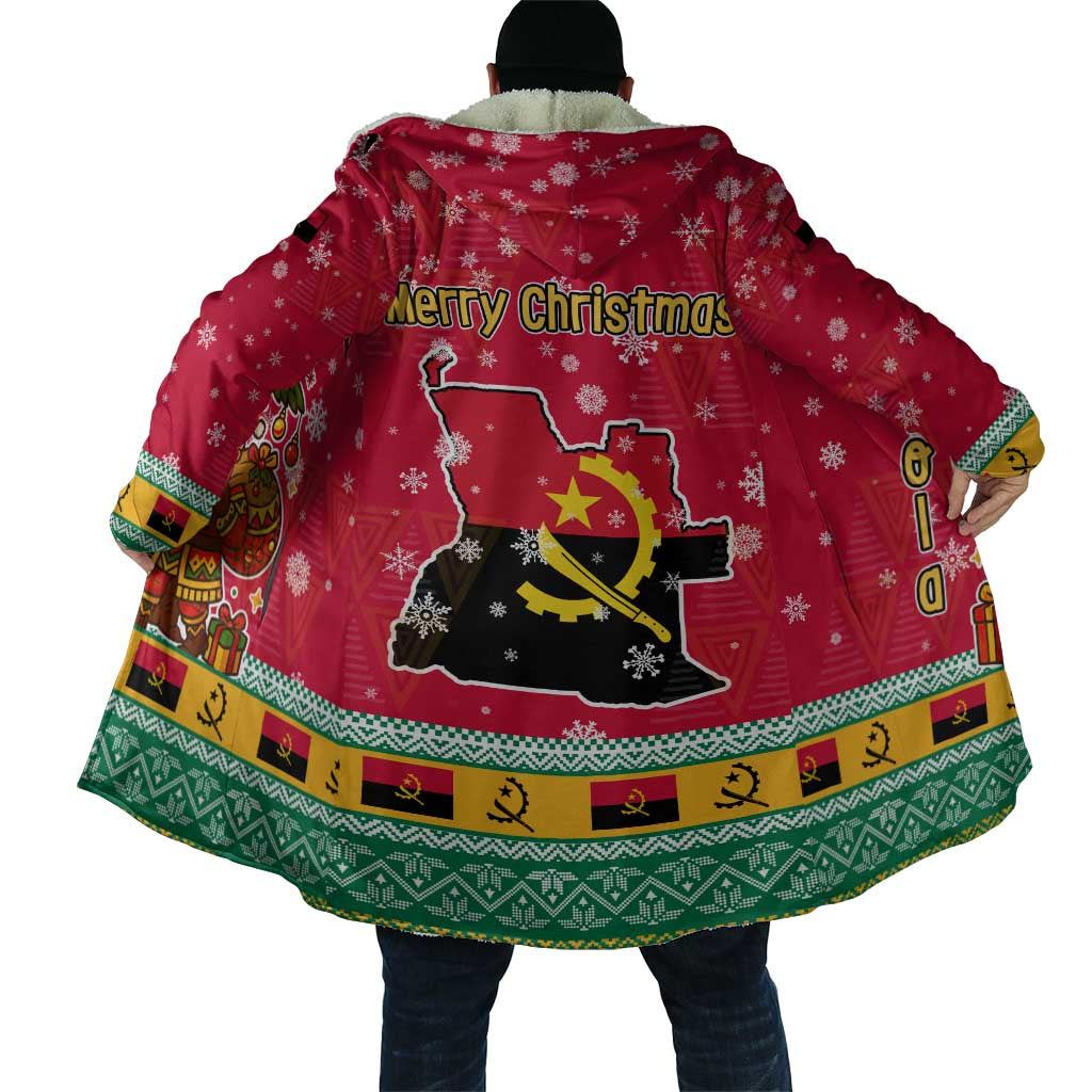 Angola Christmas Cloak with Santa, Gifts, and National Flag Map Motif - Wonder Print Shop