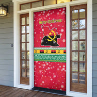 Angola Christmas Door Cover with Santa, Gifts, and National Flag Map Motif - Wonder Print Shop