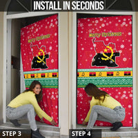Angola Christmas Door Cover with Santa, Gifts, and National Flag Map Motif - Wonder Print Shop