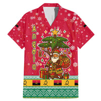 Angola Christmas Family Matching Mermaid Dress and Hawaiian Shirt with Santa, Gifts, and National Flag Map Motif - Wonder Print Shop