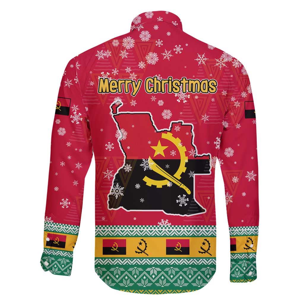 Angola Christmas Family Matching Mermaid Dress and Hawaiian Shirt with Santa, Gifts, and National Flag Map Motif - Wonder Print Shop