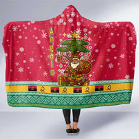 Angola Christmas Hooded Blanket with Santa, Gifts, and National Flag Map Motif - Wonder Print Shop