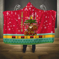 Angola Christmas Hooded Blanket with Santa, Gifts, and National Flag Map Motif - Wonder Print Shop