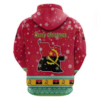 Angola Christmas Hoodie with Santa, Gifts, and National Flag Map Motif - Wonder Print Shop