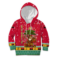 Angola Christmas Kid Hoodie with Santa, Gifts, and National Flag Map Motif - Wonder Print Shop