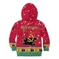 Angola Christmas Kid Hoodie with Santa, Gifts, and National Flag Map Motif - Wonder Print Shop