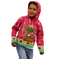 Angola Christmas Kid Hoodie with Santa, Gifts, and National Flag Map Motif - Wonder Print Shop