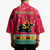 Angola Christmas Kimono with Santa, Gifts, and National Flag Map Motif - Wonder Print Shop