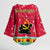 Angola Christmas Kimono Sleeve Blouse with Santa, Gifts, and National Flag Map Motif - Wonder Print Shop