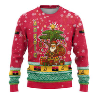 Angola Christmas Ugly Christmas Sweater with Santa, Gifts, and National Flag Map Motif - Wonder Print Shop