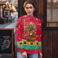 Angola Christmas Ugly Christmas Sweater with Santa, Gifts, and National Flag Map Motif - Wonder Print Shop