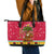 Angola Christmas Leather Tote Bag with Santa, Gifts, and National Flag Map Motif - Wonder Print Shop
