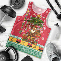Angola Christmas Men Tank Top with Santa, Gifts, and National Flag Map Motif - Wonder Print Shop