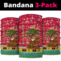 Angola Christmas Neck Gaiter with Santa, Gifts, and National Flag Map Motif - Wonder Print Shop