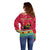 Angola Christmas Off Shoulder Sweater with Santa, Gifts, and National Flag Map Motif - Wonder Print Shop