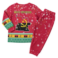 Angola Christmas Pajama Set with Santa, Gifts, and National Flag Map Motif - Wonder Print Shop