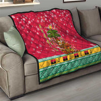 Angola Christmas Quilt with Santa, Gifts, and National Flag Map Motif - Wonder Print Shop