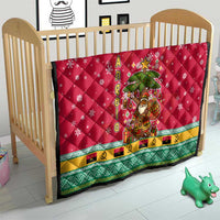 Angola Christmas Quilt with Santa, Gifts, and National Flag Map Motif - Wonder Print Shop