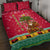 Angola Christmas Quilt Bed Set with Santa, Gifts, and National Flag Map Motif - Wonder Print Shop