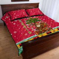 Angola Christmas Quilt Bed Set with Santa, Gifts, and National Flag Map Motif - Wonder Print Shop