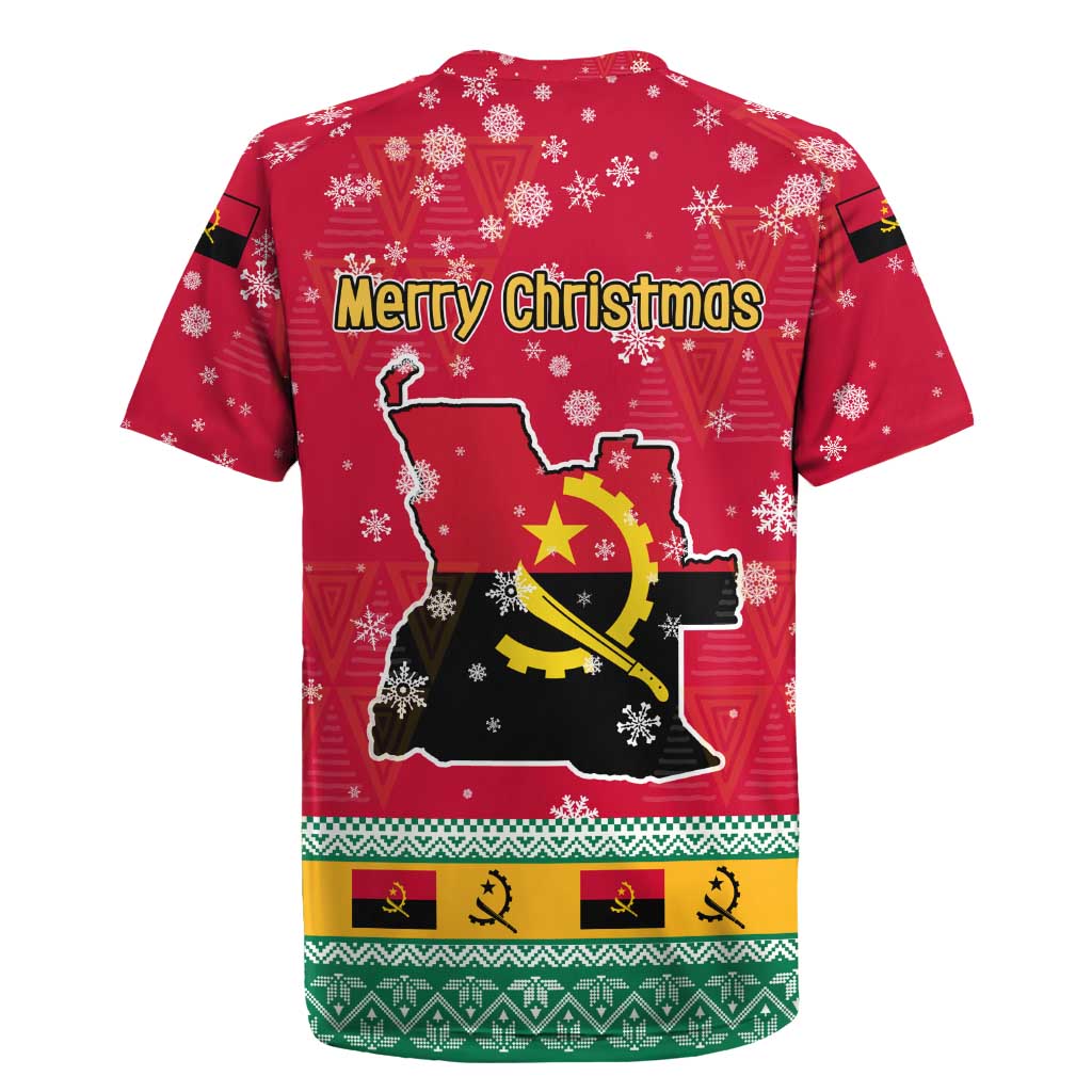 Angola Christmas Rugby Jersey with Santa, Gifts, and National Flag Map Motif - Wonder Print Shop
