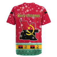 Angola Christmas Rugby Jersey with Santa, Gifts, and National Flag Map Motif - Wonder Print Shop