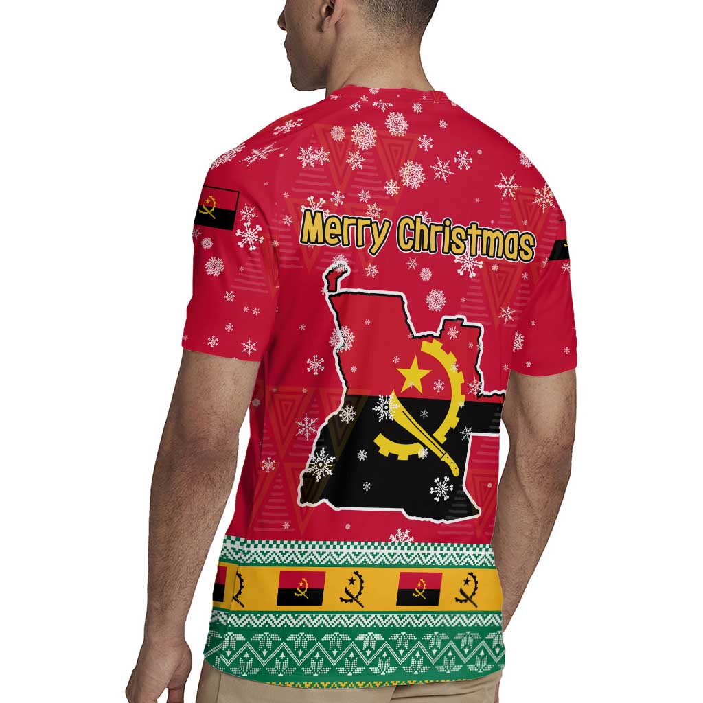 Angola Christmas Rugby Jersey with Santa, Gifts, and National Flag Map Motif - Wonder Print Shop