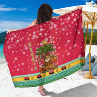 Angola Christmas Sarong with Santa, Gifts, and National Flag Map Motif - Wonder Print Shop