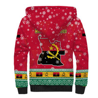 Angola Christmas Sherpa Hoodie with Santa, Gifts, and National Flag Map Motif - Wonder Print Shop