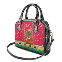 Angola Christmas Shoulder Handbag with Santa, Gifts, and National Flag Map Motif - Wonder Print Shop
