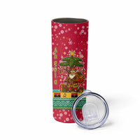 Angola Christmas Skinny Tumbler with Santa, Gifts, and National Flag Map Motif - Wonder Print Shop