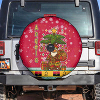Angola Christmas Spare Tire Cover with Santa, Gifts, and National Flag Map Motif - Wonder Print Shop