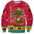Angola Christmas Sweatshirt with Santa, Gifts, and National Flag Map Motif - Wonder Print Shop