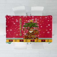 Angola Christmas Tablecloth with Santa, Gifts, and National Flag Map Motif - Wonder Print Shop