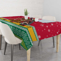 Angola Christmas Tablecloth with Santa, Gifts, and National Flag Map Motif - Wonder Print Shop