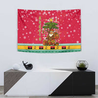 Angola Christmas Tapestry with Santa, Gifts, and National Flag Map Motif - Wonder Print Shop