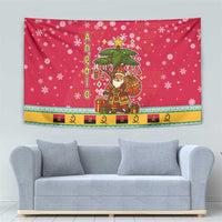 Angola Christmas Tapestry with Santa, Gifts, and National Flag Map Motif - Wonder Print Shop