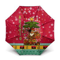 Angola Christmas Umbrella with Santa, Gifts, and National Flag Map Motif - Wonder Print Shop